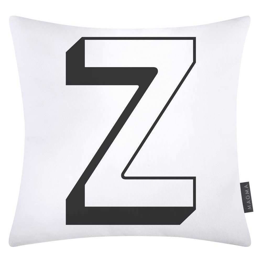 Magma Baumwolle Kissenhülle Buchstaben Weiss 40x40 cm