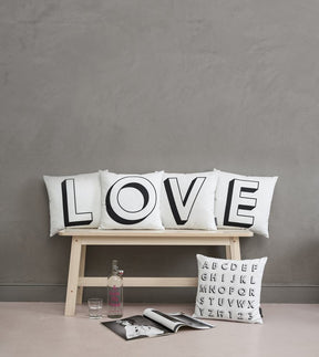 Magma Baumwolle Kissenhülle Buchstaben Weiss 40x40 cm