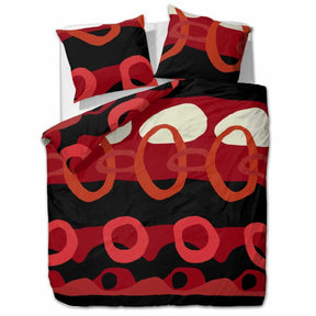 etérea Renforcé Bettwäsche Charles Kreise Pflaume und Rot