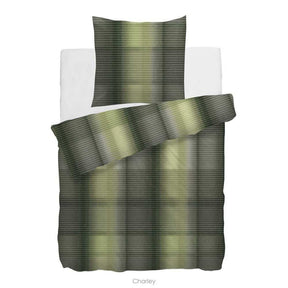 HnL Satin Bettwäsche Grün Kasten Refined Charley 135x200 cm