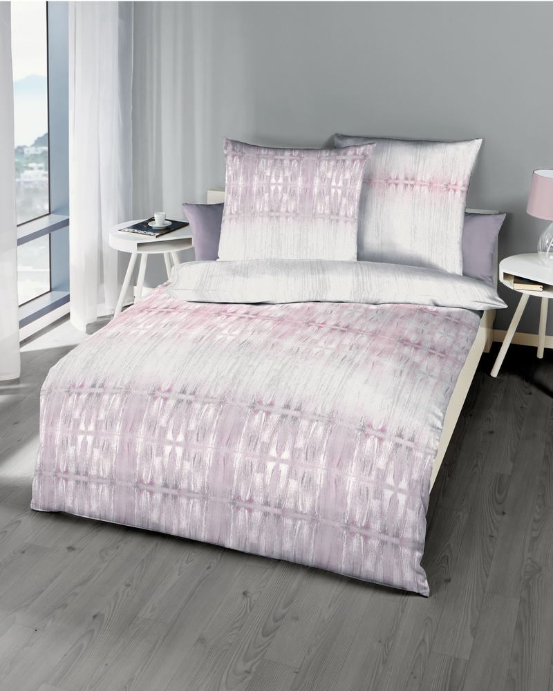 Kaeppel Mako Satin Bettwäsche Streifen Farbverlauf Taube Mauve Symmetry