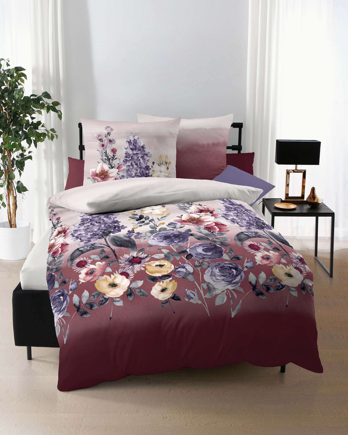 Kaeppel Satin Bettwäsche Noemi #farbe_bordeaux
