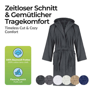 etérea Baumwolle Frottee Bademantel mit Kapuze Livie