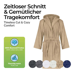 etérea Baumwolle Frottee Bademantel mit Kapuze Livie