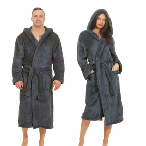 etérea Mustique Kuschelfleece Kapuzen-Bademantel Saunamantel Unisex
