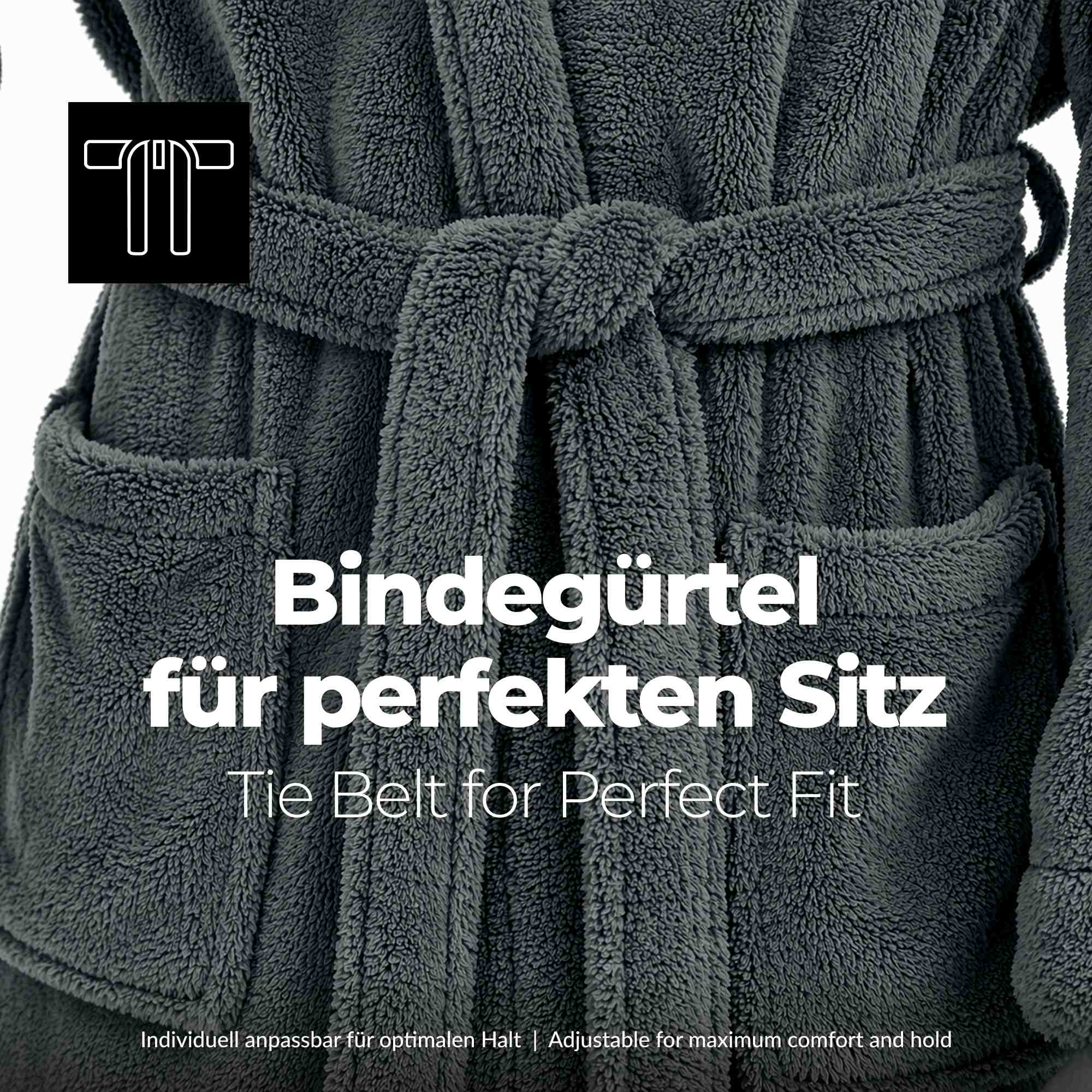 etérea Mustique Kuschelfleece Kapuzen-Bademantel Saunamantel Unisex
