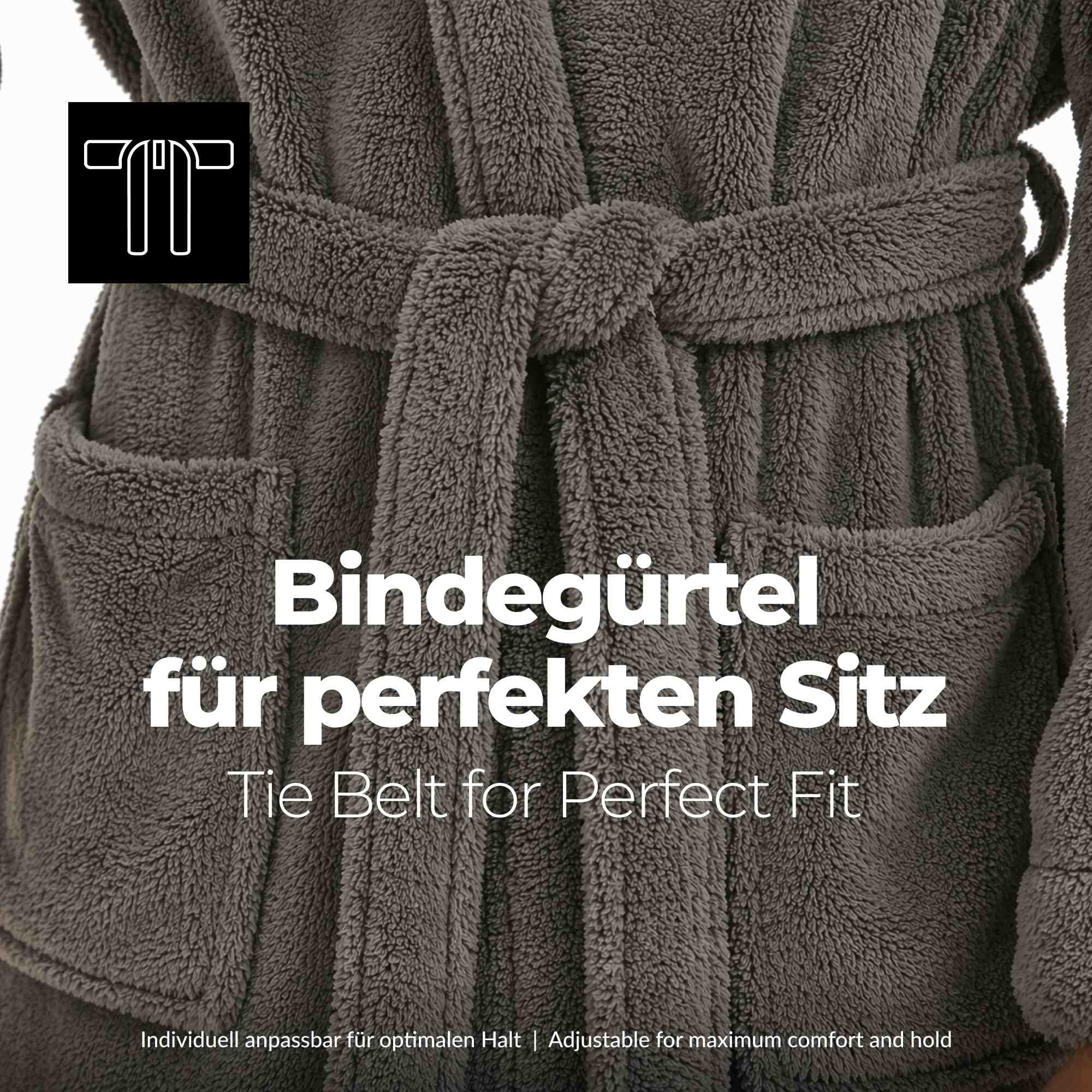 etérea Mustique Kuschelfleece Kapuzen-Bademantel Saunamantel Unisex