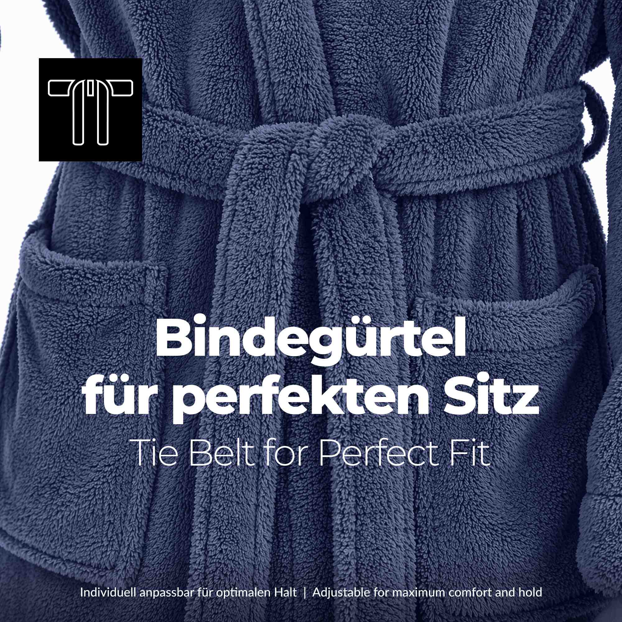 etérea Mustique Kuschelfleece Kapuzen-Bademantel Saunamantel Unisex