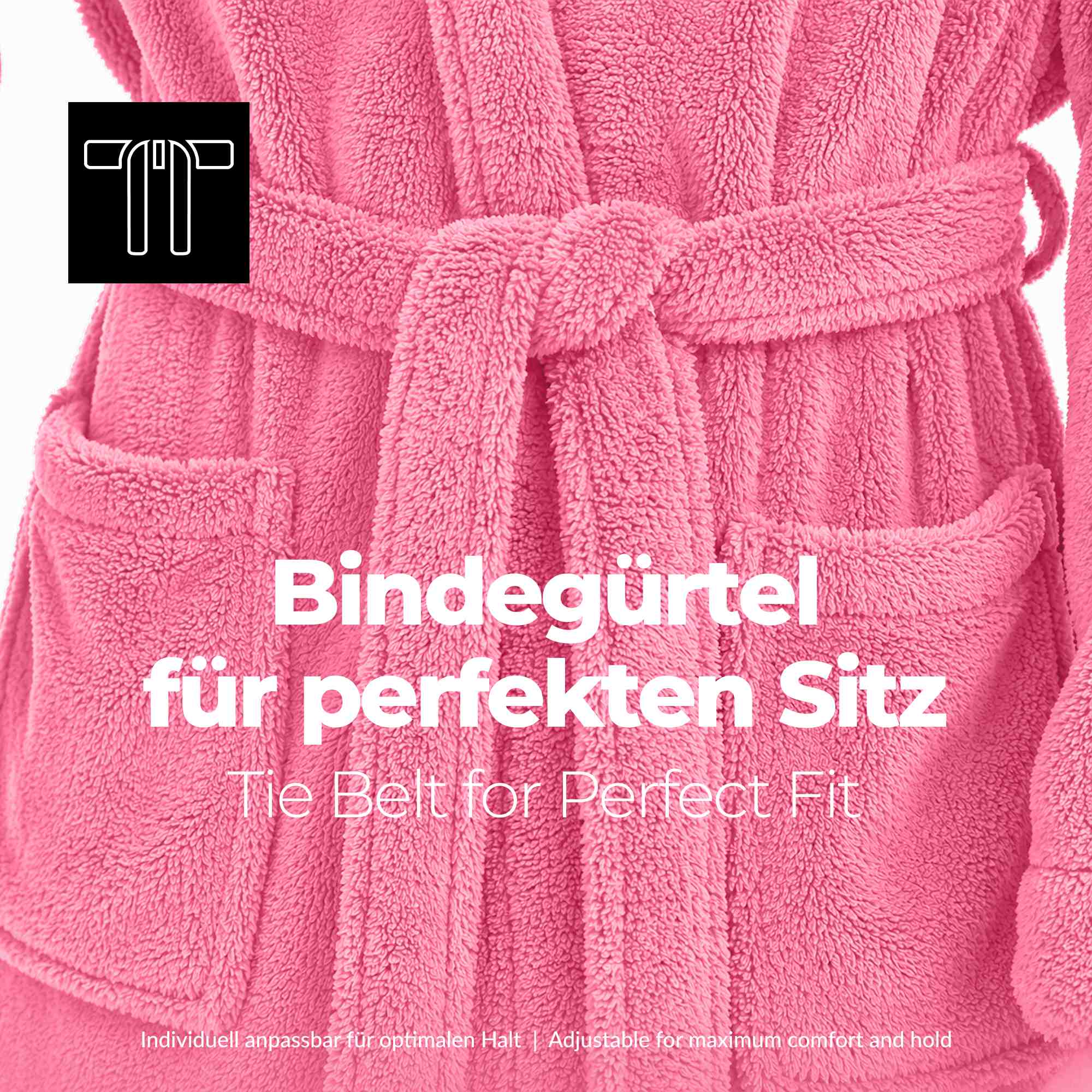 etérea Mustique Kuschelfleece Kapuzen-Bademantel Saunamantel Unisex