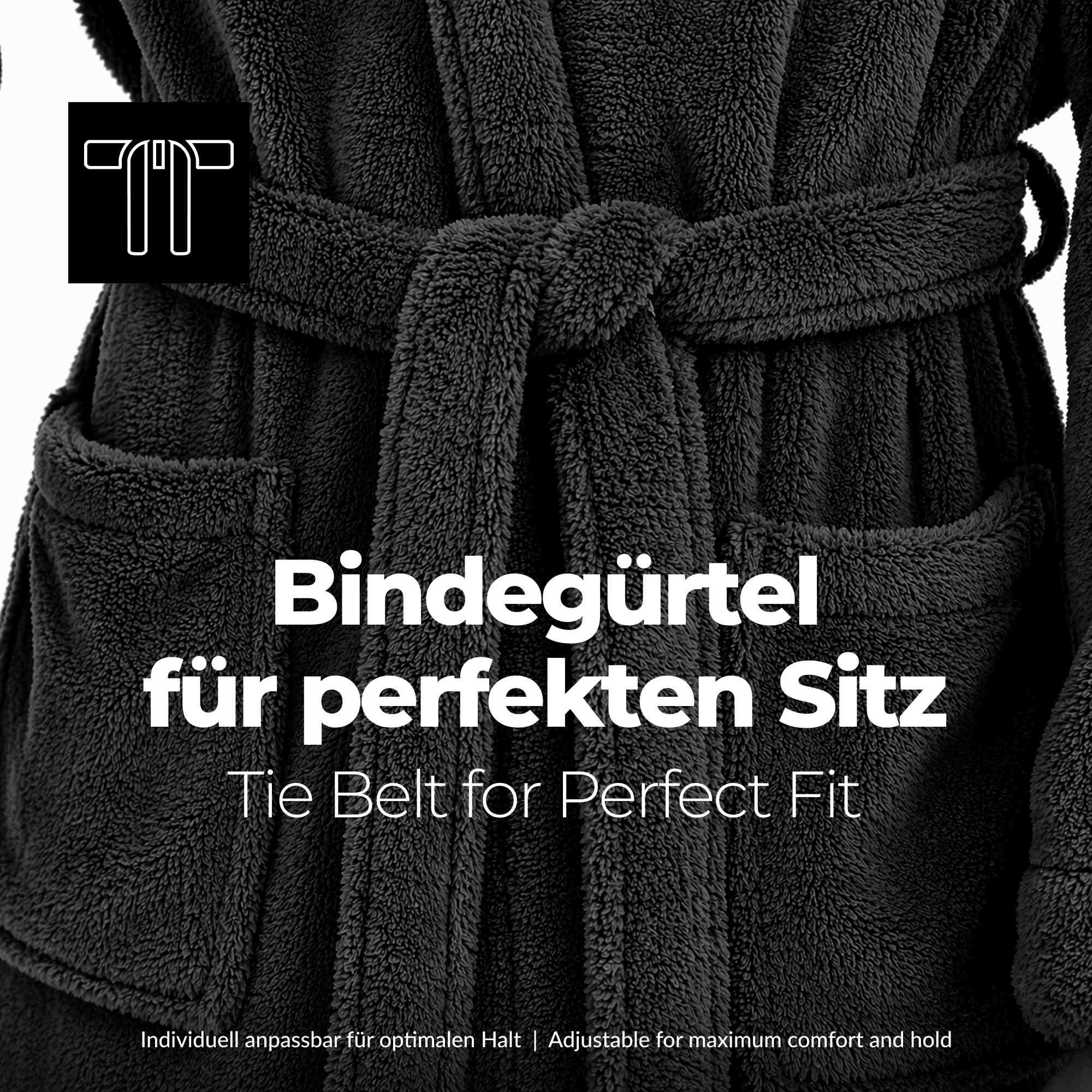 etérea Mustique Kuschelfleece Kapuzen-Bademantel Saunamantel Unisex