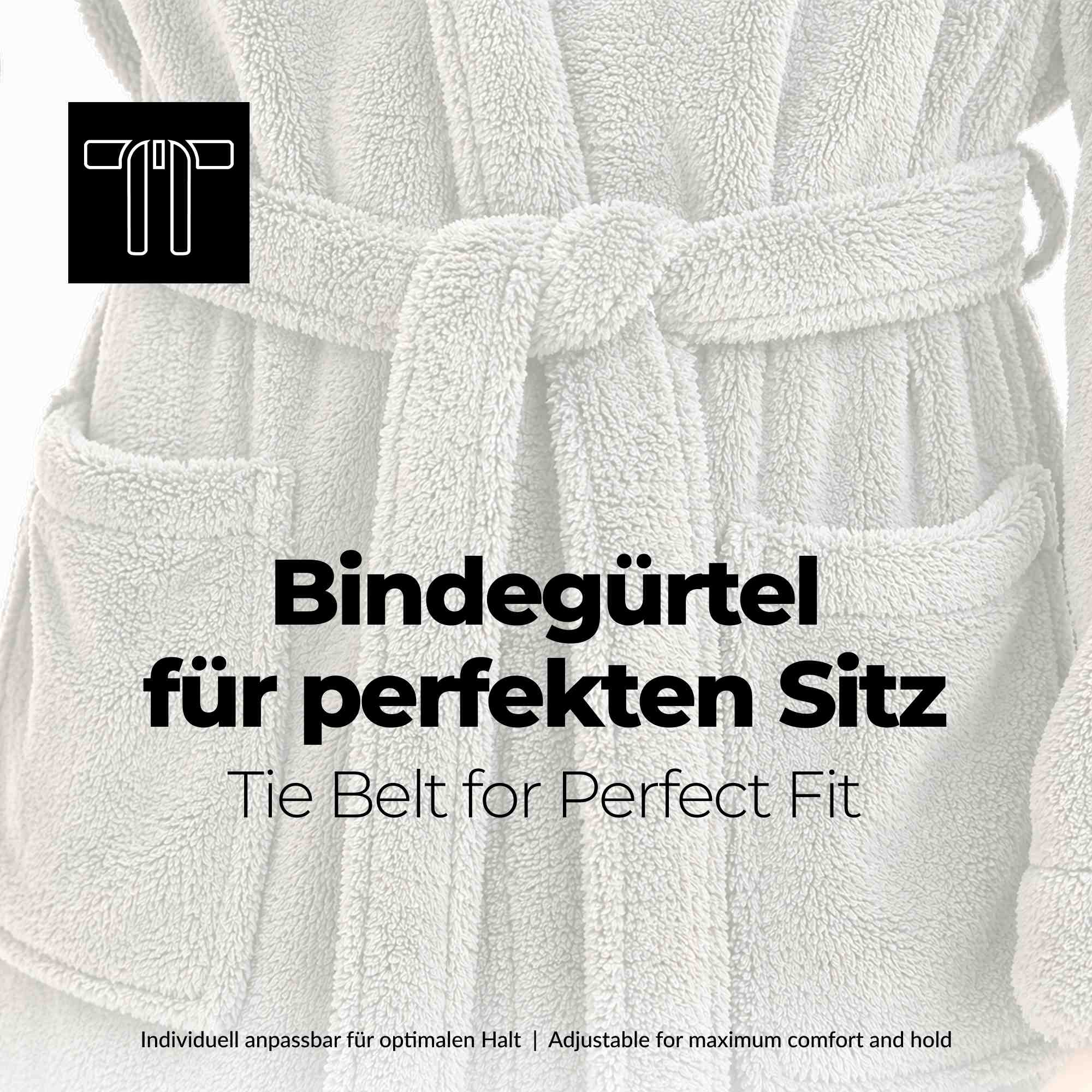 etérea Mustique Kuschelfleece Kapuzen-Bademantel Saunamantel Unisex