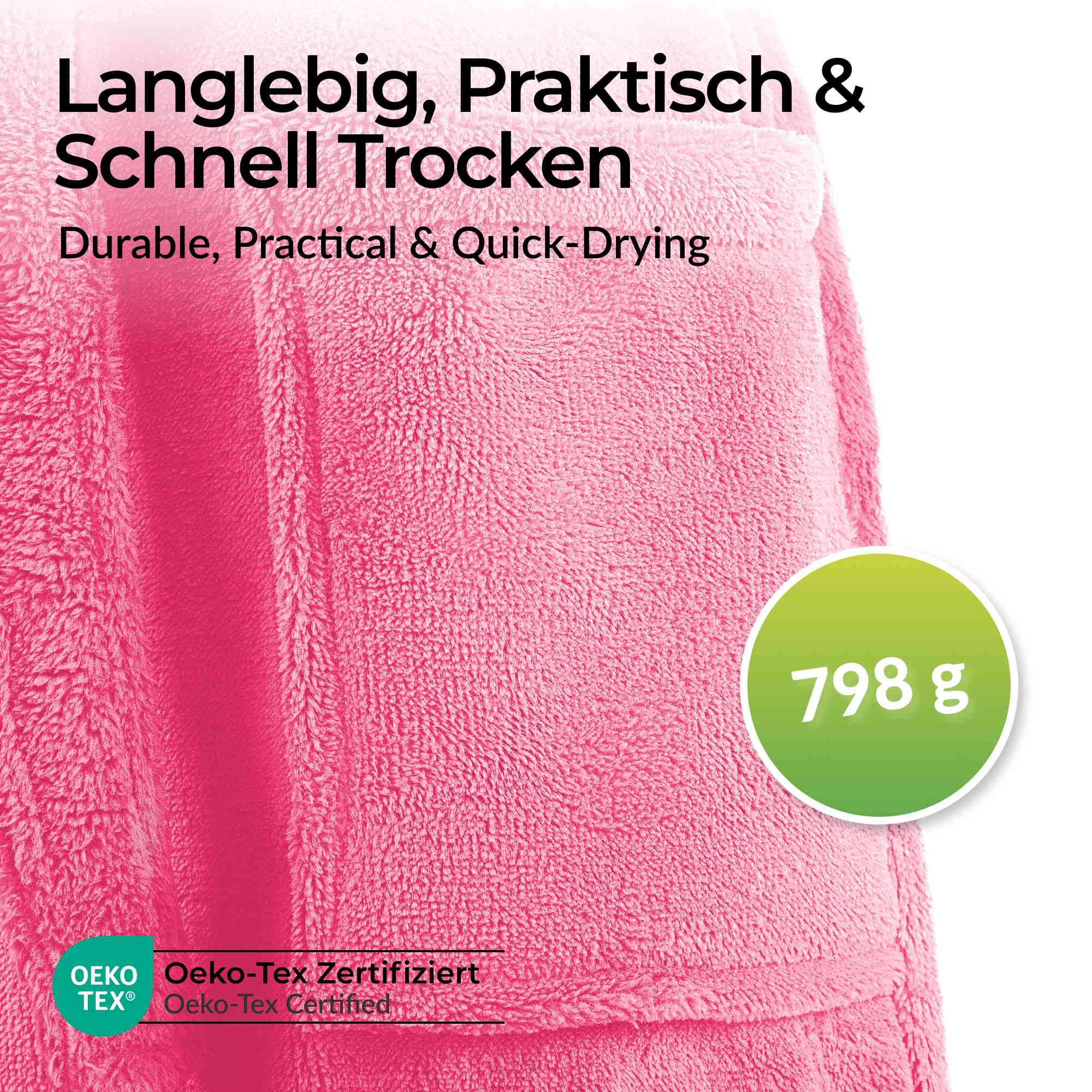 etérea Mustique Kuschelfleece Kapuzen-Bademantel Saunamantel Unisex