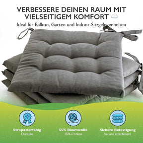 etérea Sitzkissen Stuhlkissen Basic Auflage und Stuhlkissen 40x40cm - Innen und Aussenbereich