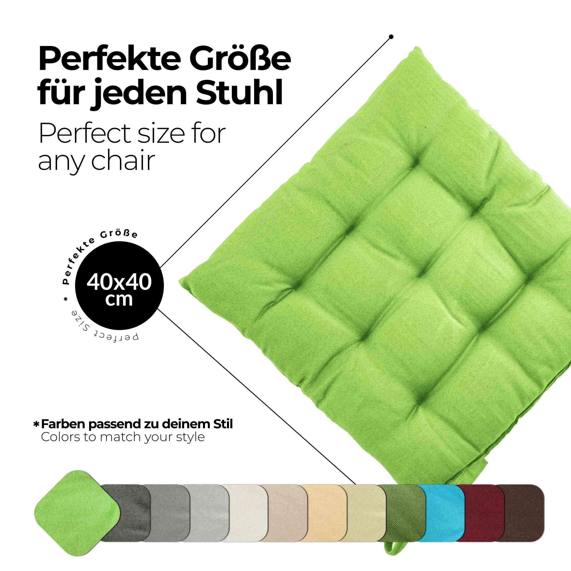 etérea Sitzkissen Stuhlkissen Basic 40x40cm - Innen und Aussenbereich