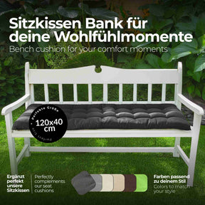 etérea Bankauflage Basic - Sitzkissen Stuhlkissen Indoor & Outdoor für Bänke 120x40 cm