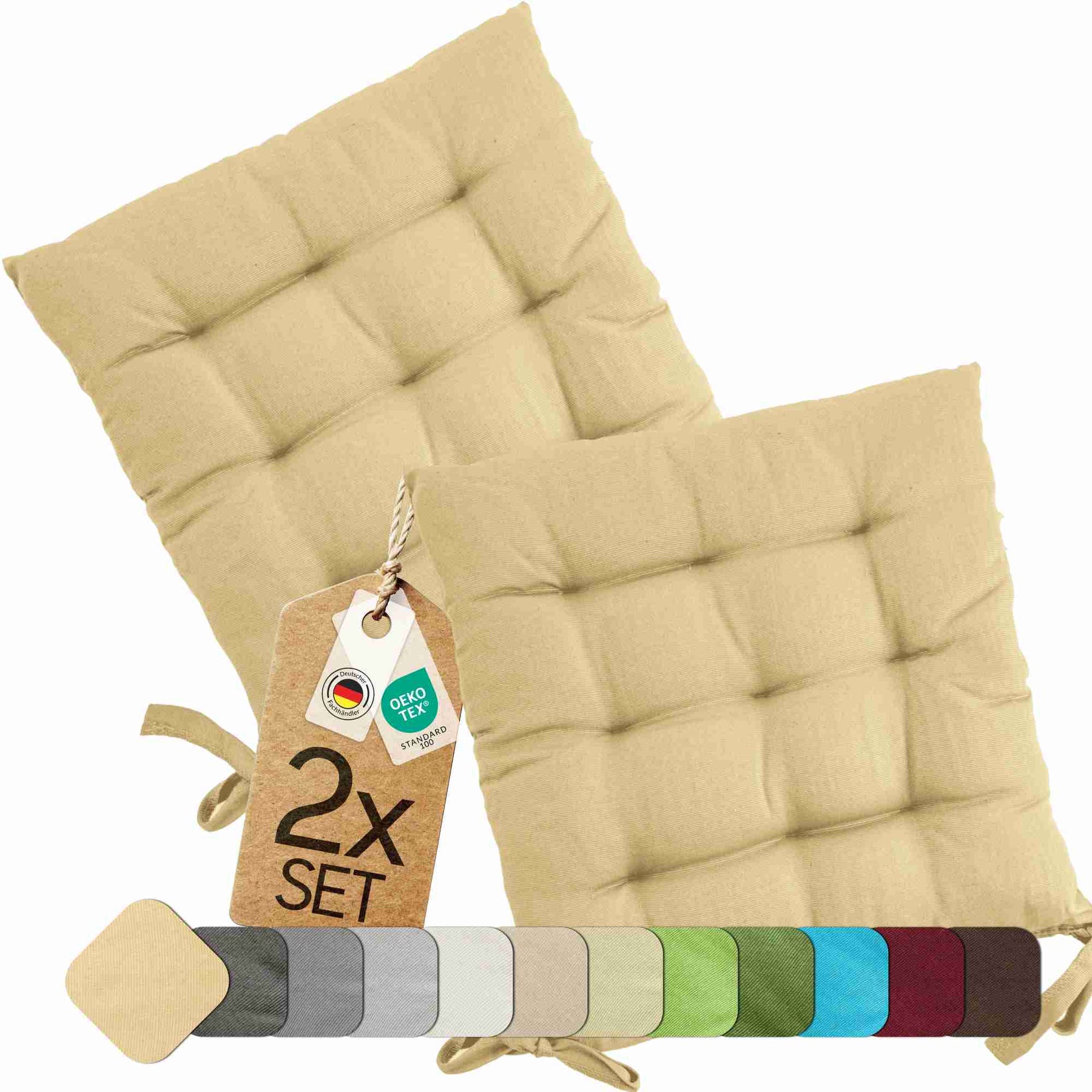 etérea Sitzkissen Stuhlkissen Basic Auflage und Stuhlkissen 40x40cm - Innen und Aussenbereich