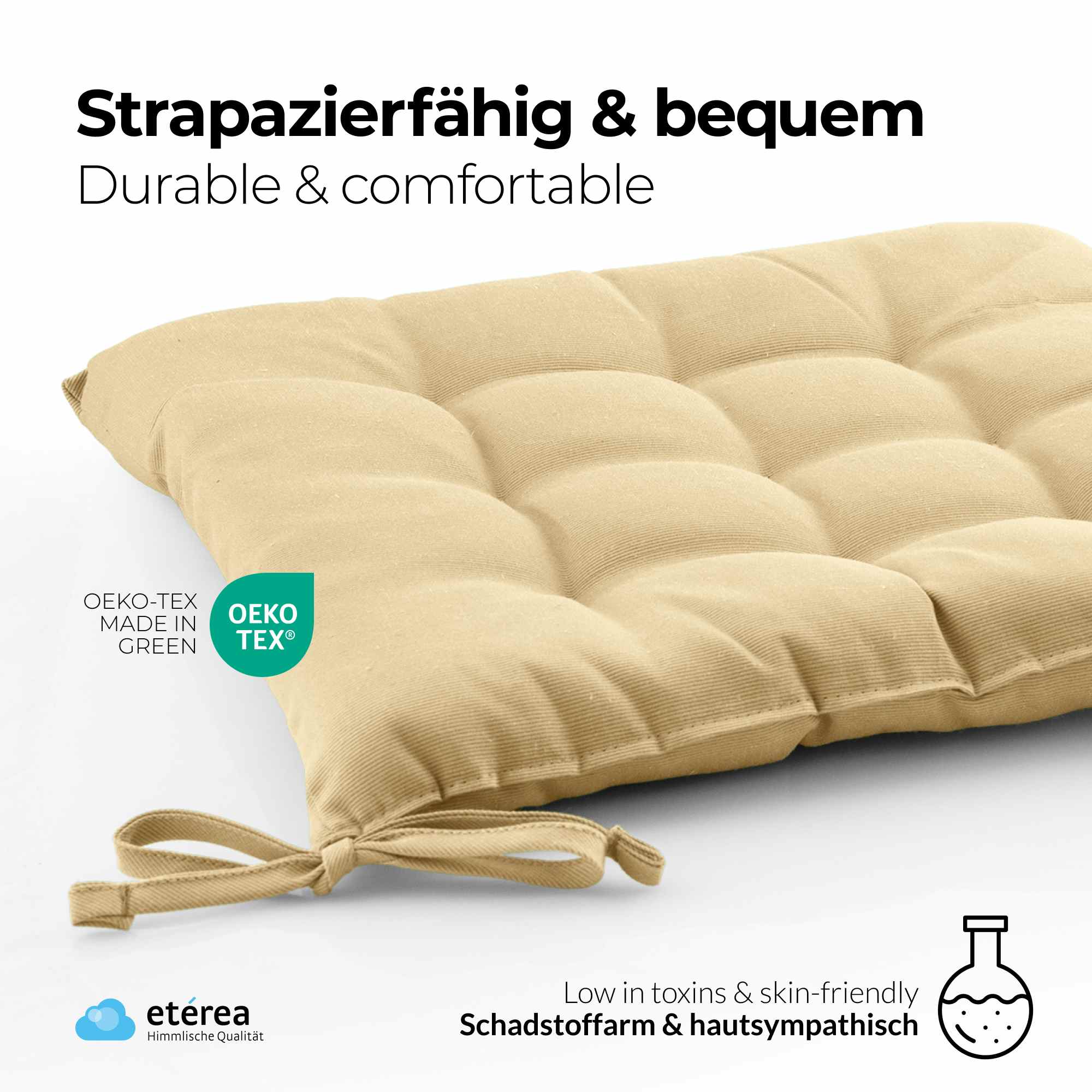 etérea Sitzkissen Stuhlkissen Basic 40x40cm - Innen und Aussenbereich