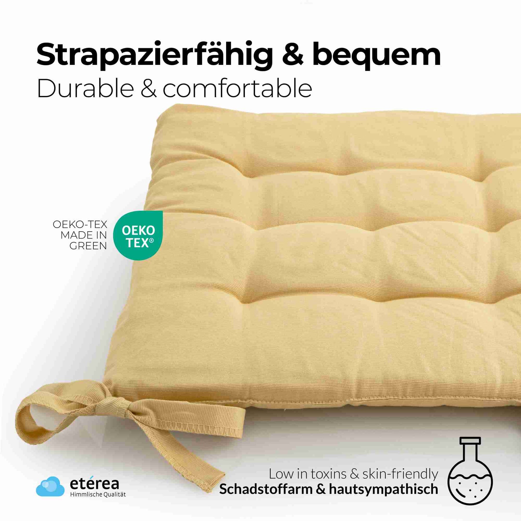 etérea Sitzkissen Stuhlkissen Basic Auflage und Stuhlkissen 40x40cm - Innen und Aussenbereich