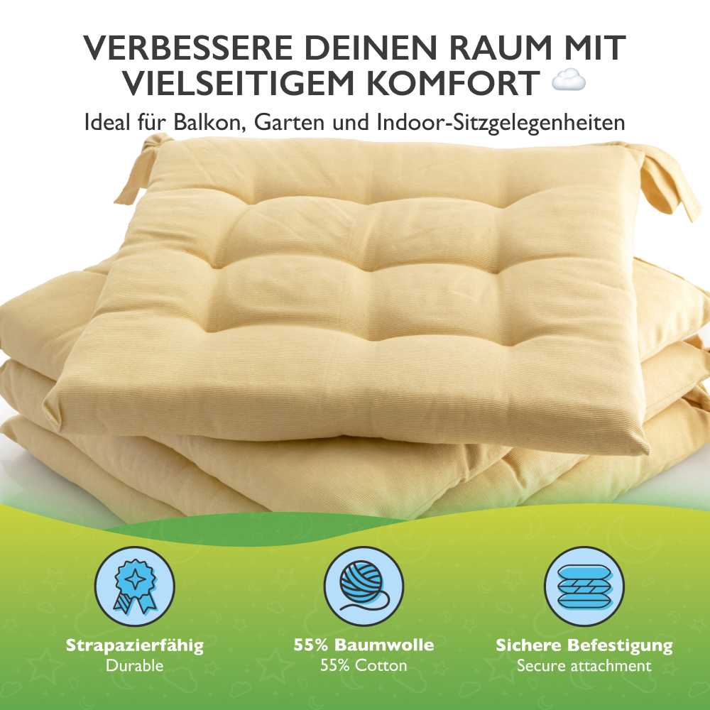 etérea Sitzkissen Stuhlkissen Basic Auflage und Stuhlkissen 40x40cm - Innen und Aussenbereich