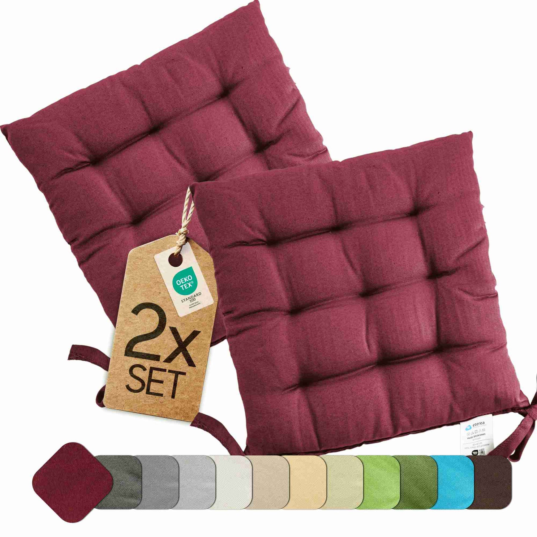 etérea Sitzkissen Stuhlkissen Basic Auflage und Stuhlkissen 40x40cm - Innen und Aussenbereich