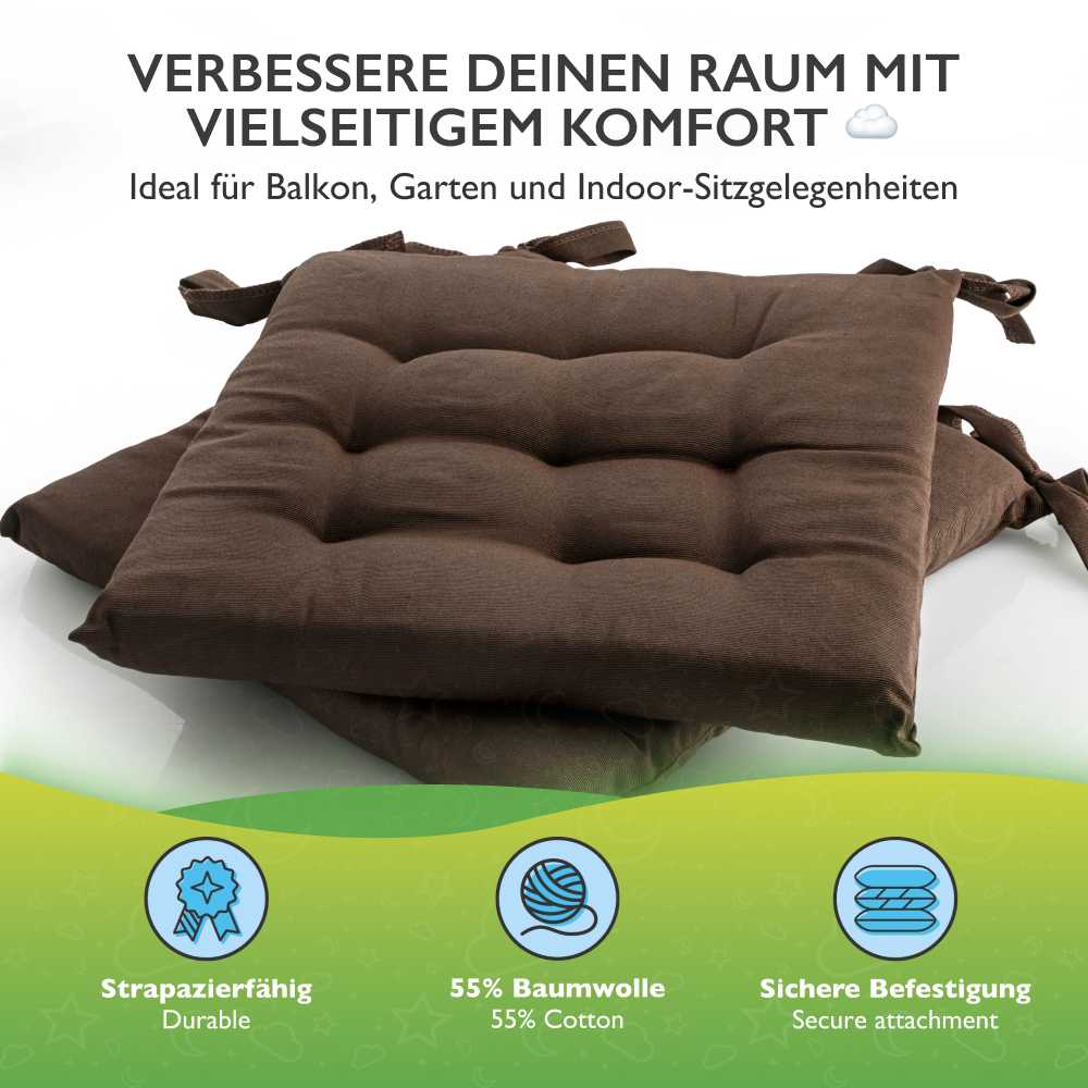 etérea Sitzkissen Stuhlkissen Basic Rund 38x38cm - Innen und Aussenbereich