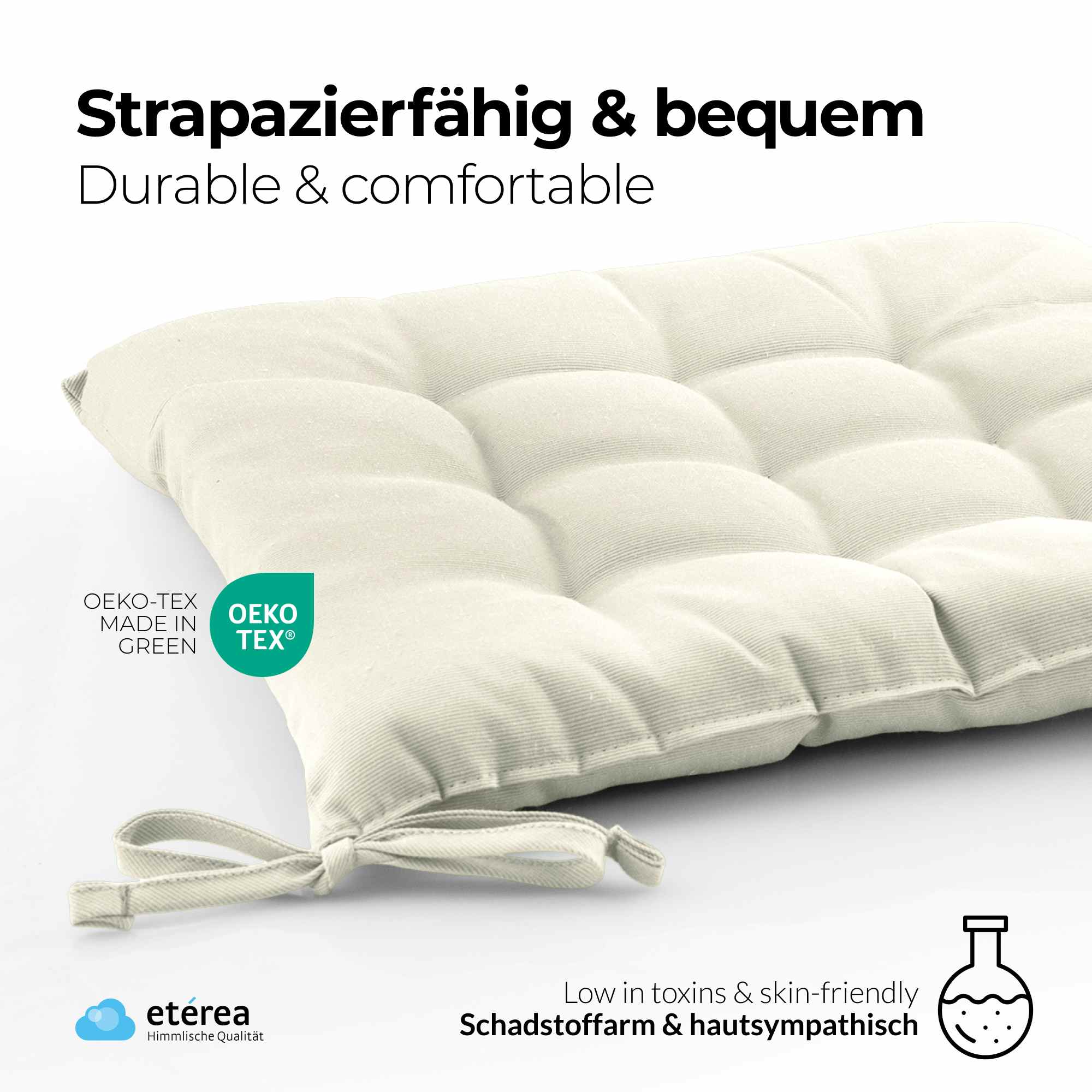 etérea Sitzkissen Stuhlkissen Basic 40x40cm - Innen und Aussenbereich