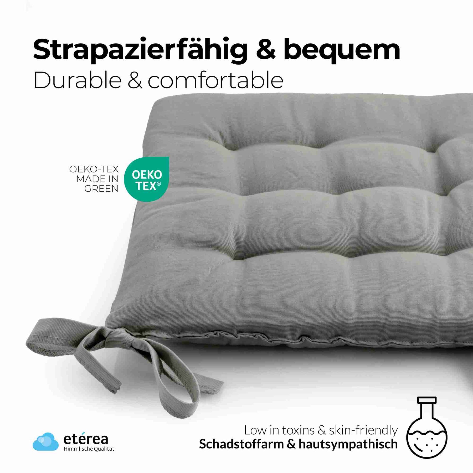 etérea Sitzkissen Stuhlkissen Basic Auflage und Stuhlkissen 40x40cm - Innen und Aussenbereich