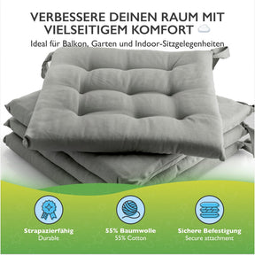 etérea Sitzkissen Stuhlkissen Basic Auflage und Stuhlkissen 40x40cm - Innen und Aussenbereich