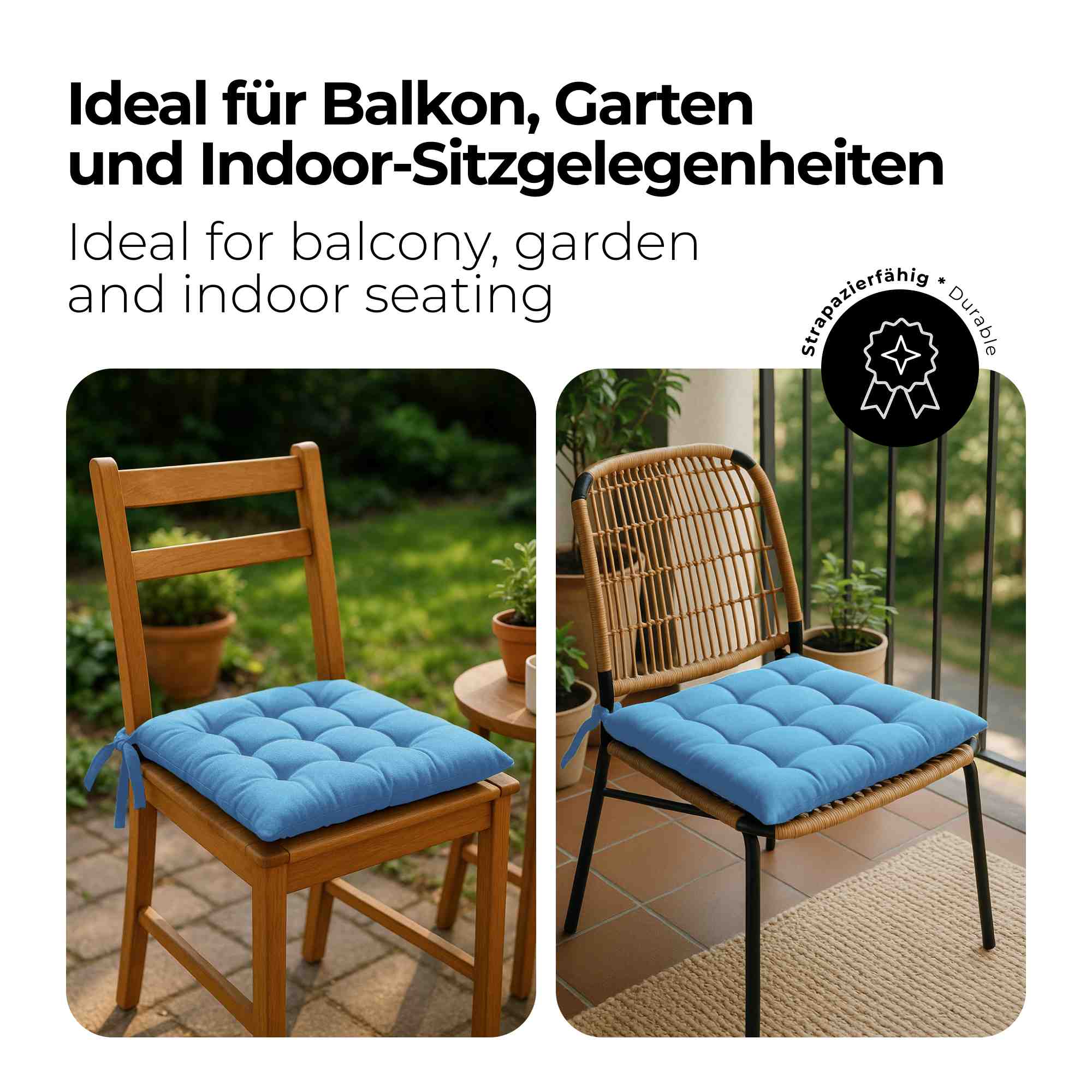 etérea Sitzkissen Stuhlkissen Basic 40x40cm - Innen und Aussenbereich