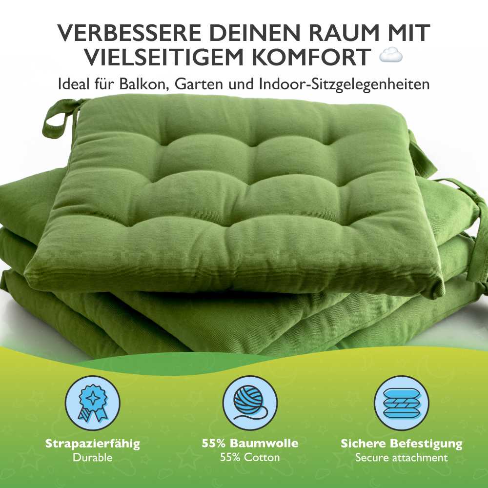 etérea Sitzkissen Stuhlkissen Basic Auflage und Stuhlkissen 40x40cm - Innen und Aussenbereich