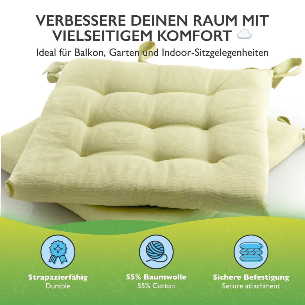 etérea Sitzkissen Stuhlkissen Basic Auflage und Stuhlkissen 40x40cm - Innen und Aussenbereich