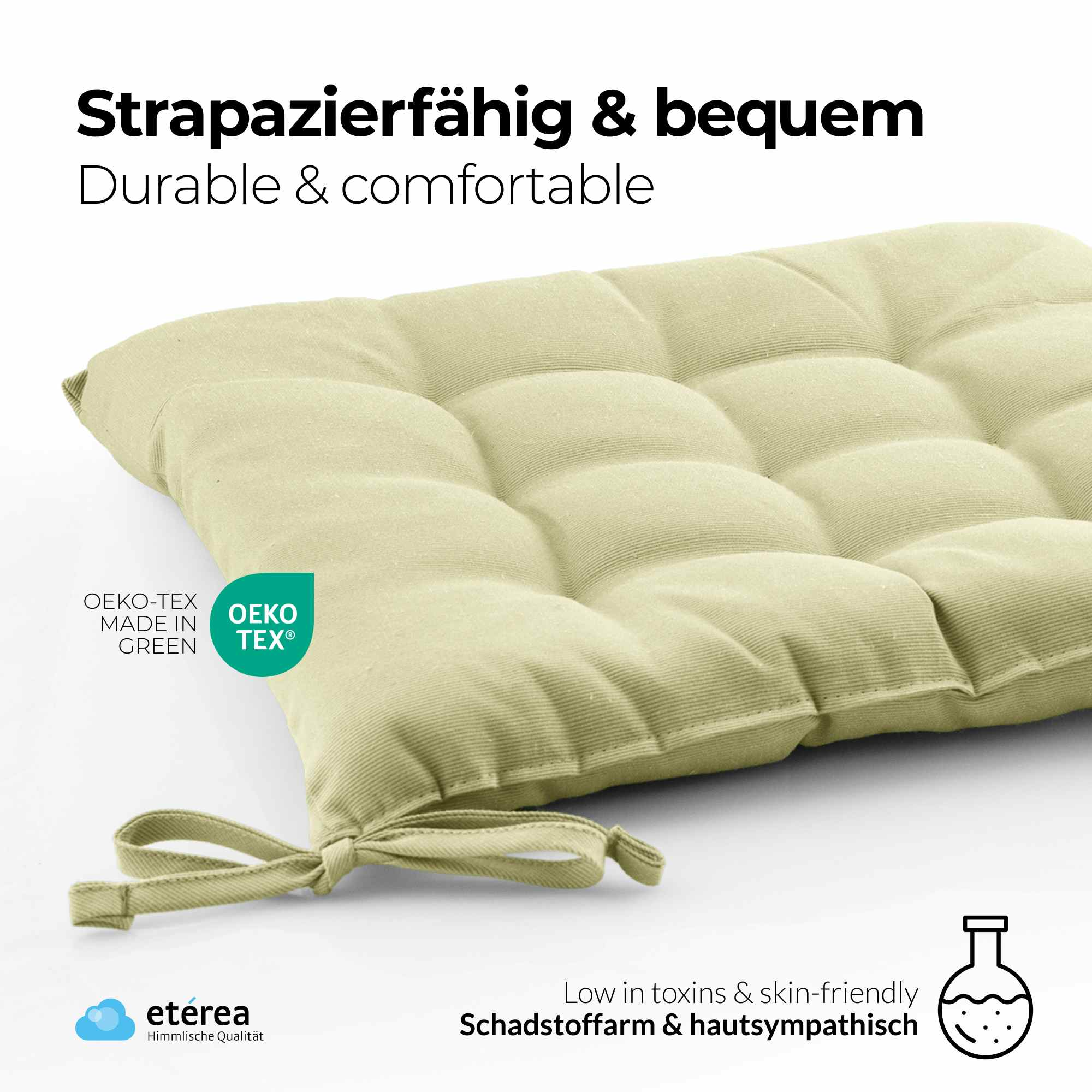 etérea Sitzkissen Stuhlkissen Basic 40x40cm - Innen und Aussenbereich