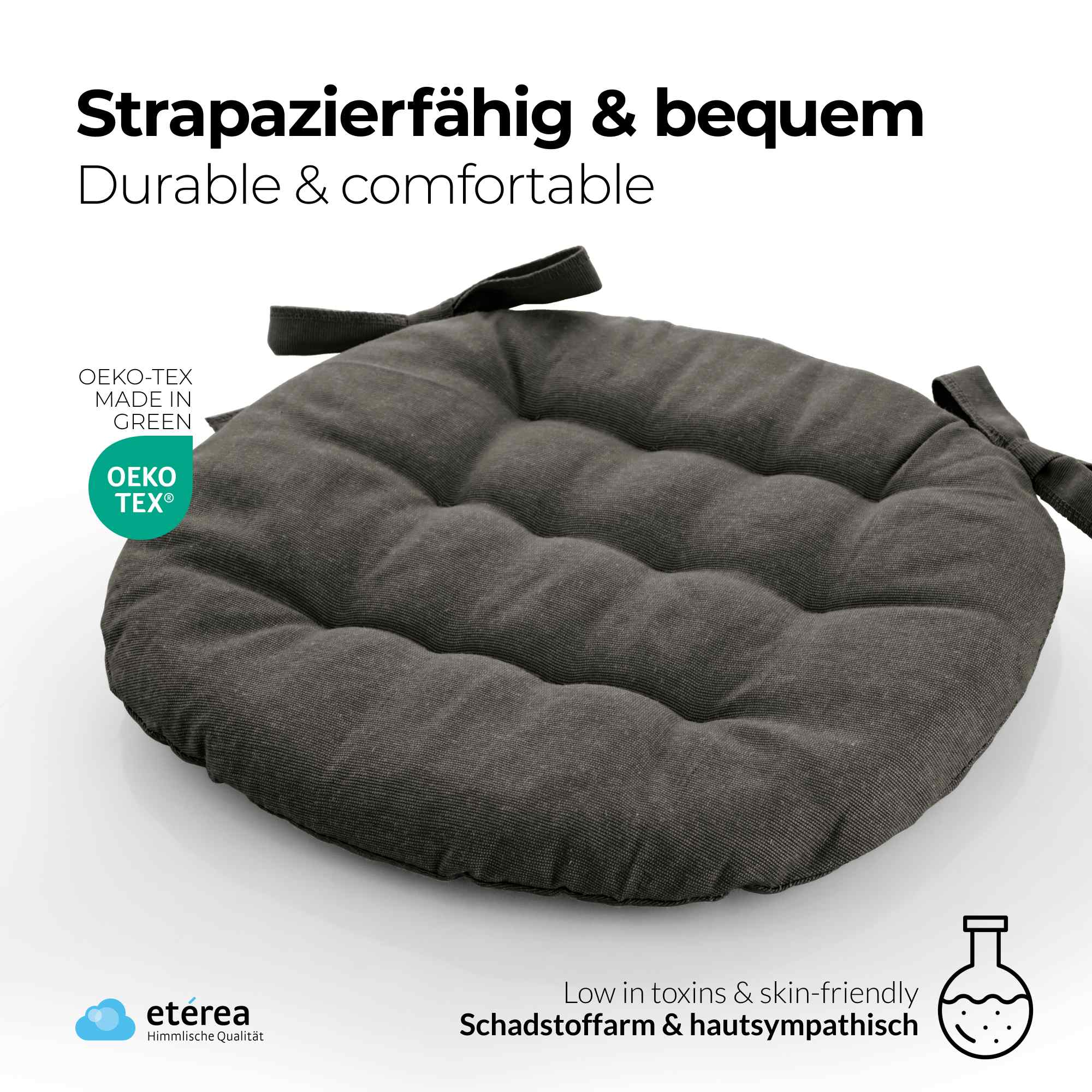 etérea Sitzkissen Stuhlkissen Basic Rund 38x38cm - Innen und Aussenbereich