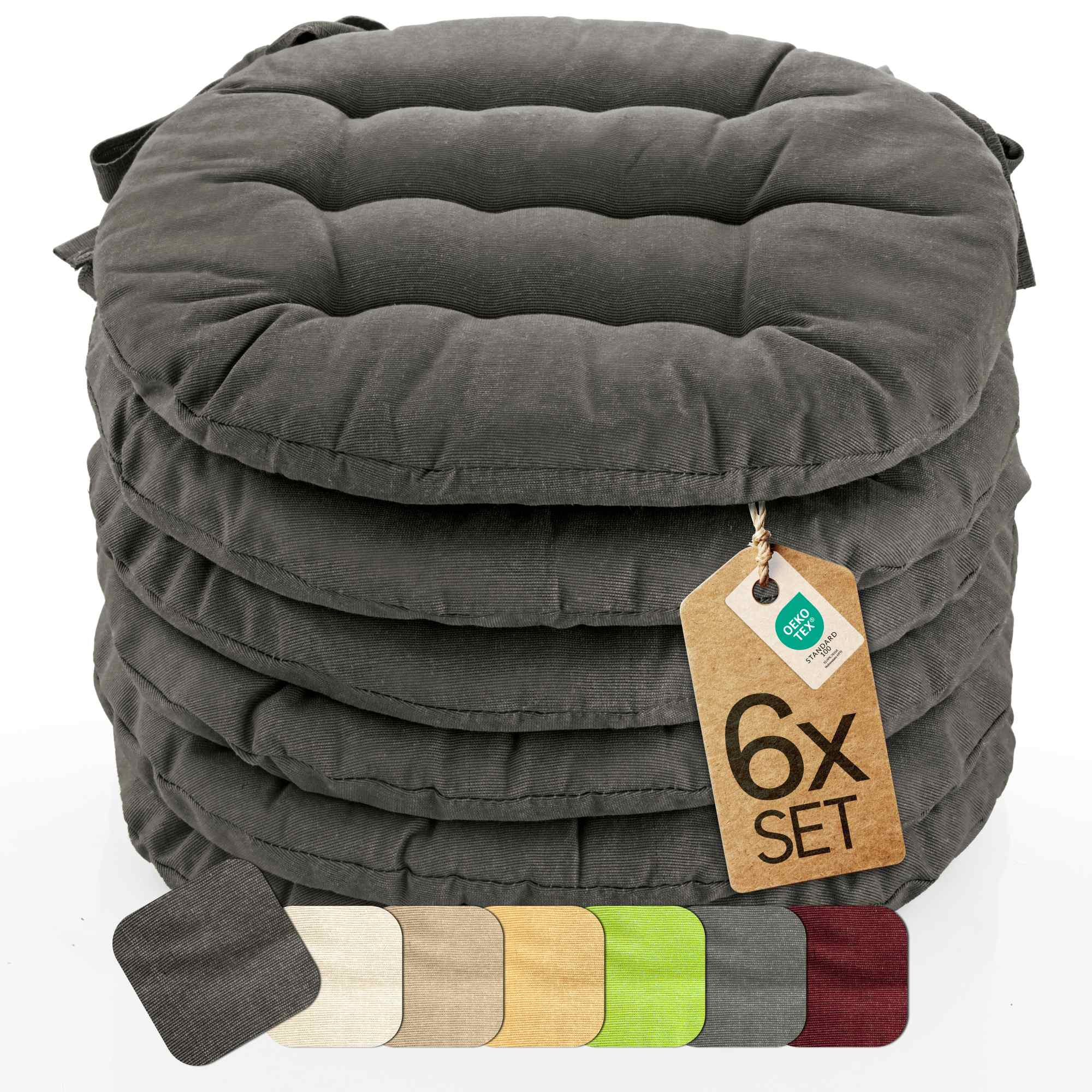 etérea Sitzkissen Stuhlkissen Basic Rund 38x38cm - Innen und Aussenbereich