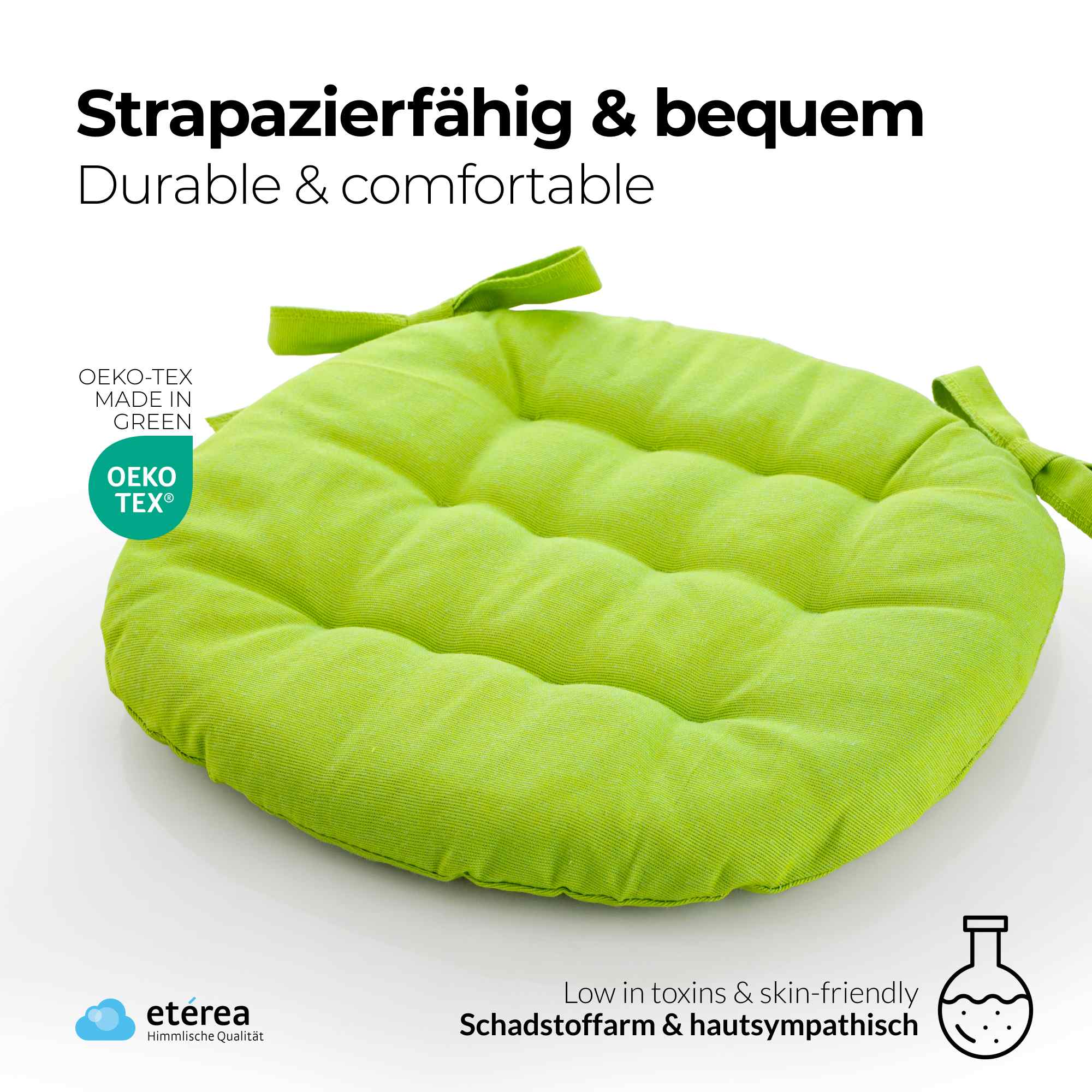 etérea Sitzkissen Stuhlkissen Basic Rund 38x38cm - Innen und Aussenbereich