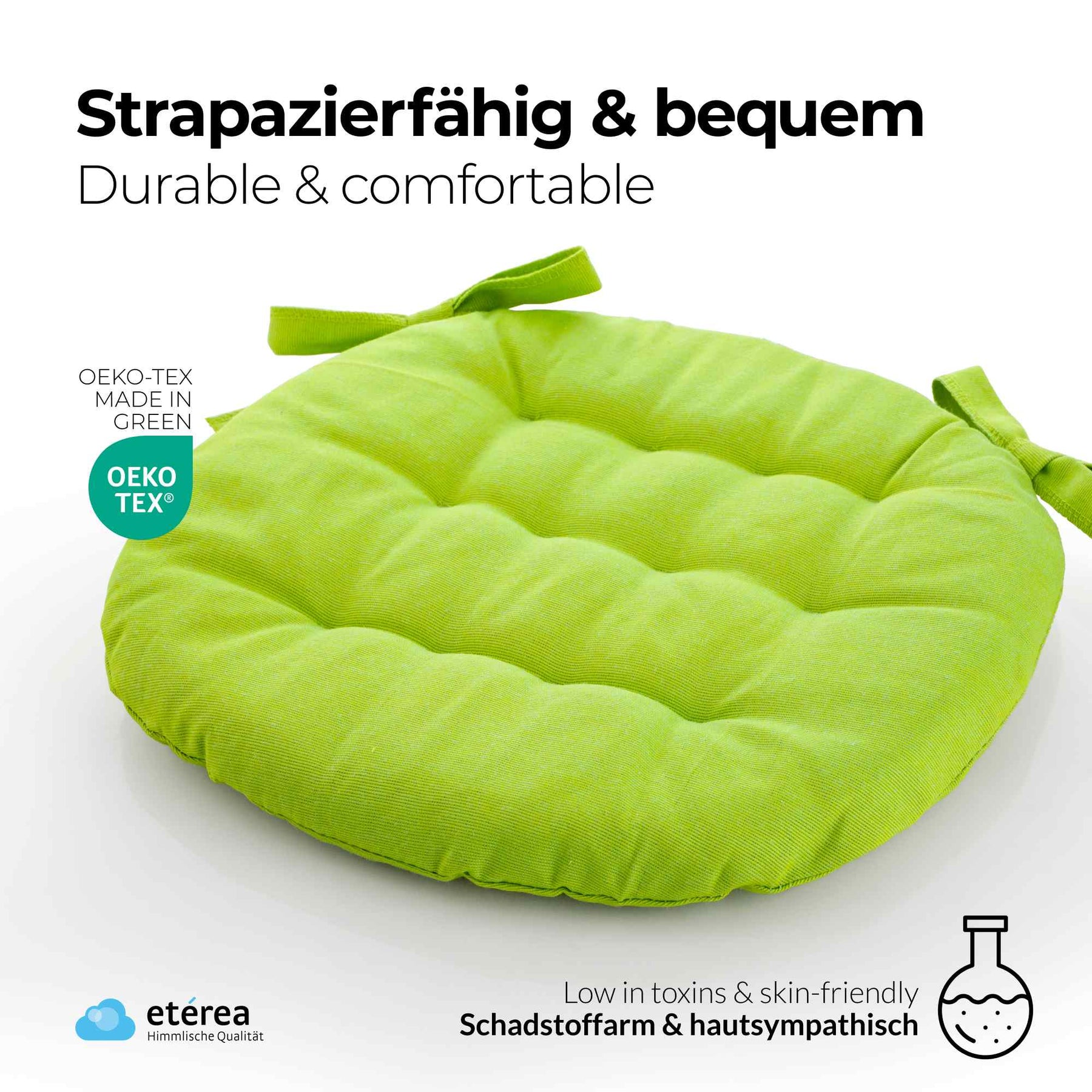 etérea Sitzkissen Stuhlkissen Basic Auflage und Stuhlkissen 40x40cm - Innen und Aussenbereich
