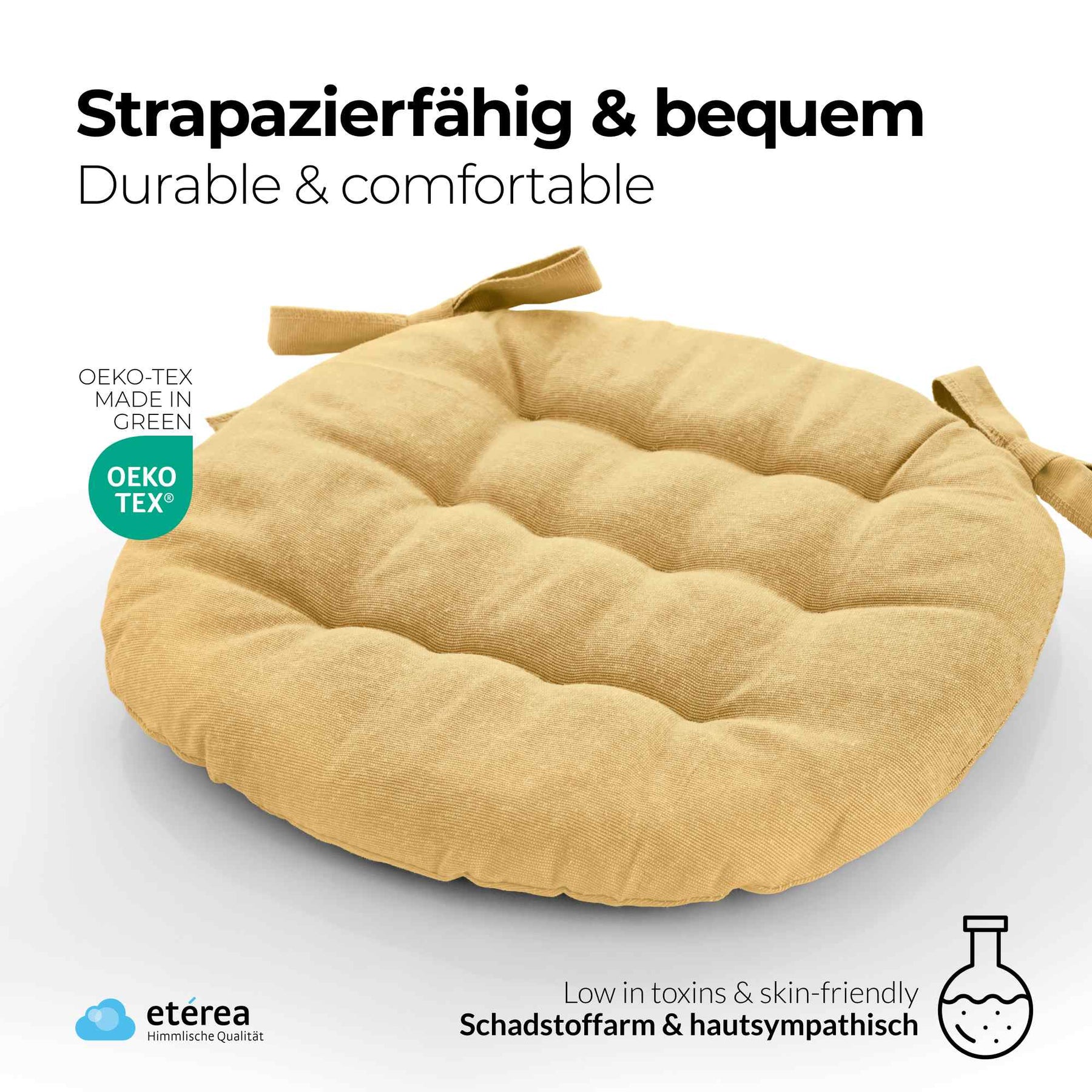 etérea Sitzkissen Stuhlkissen Basic Auflage und Stuhlkissen 40x40cm - Innen und Aussenbereich