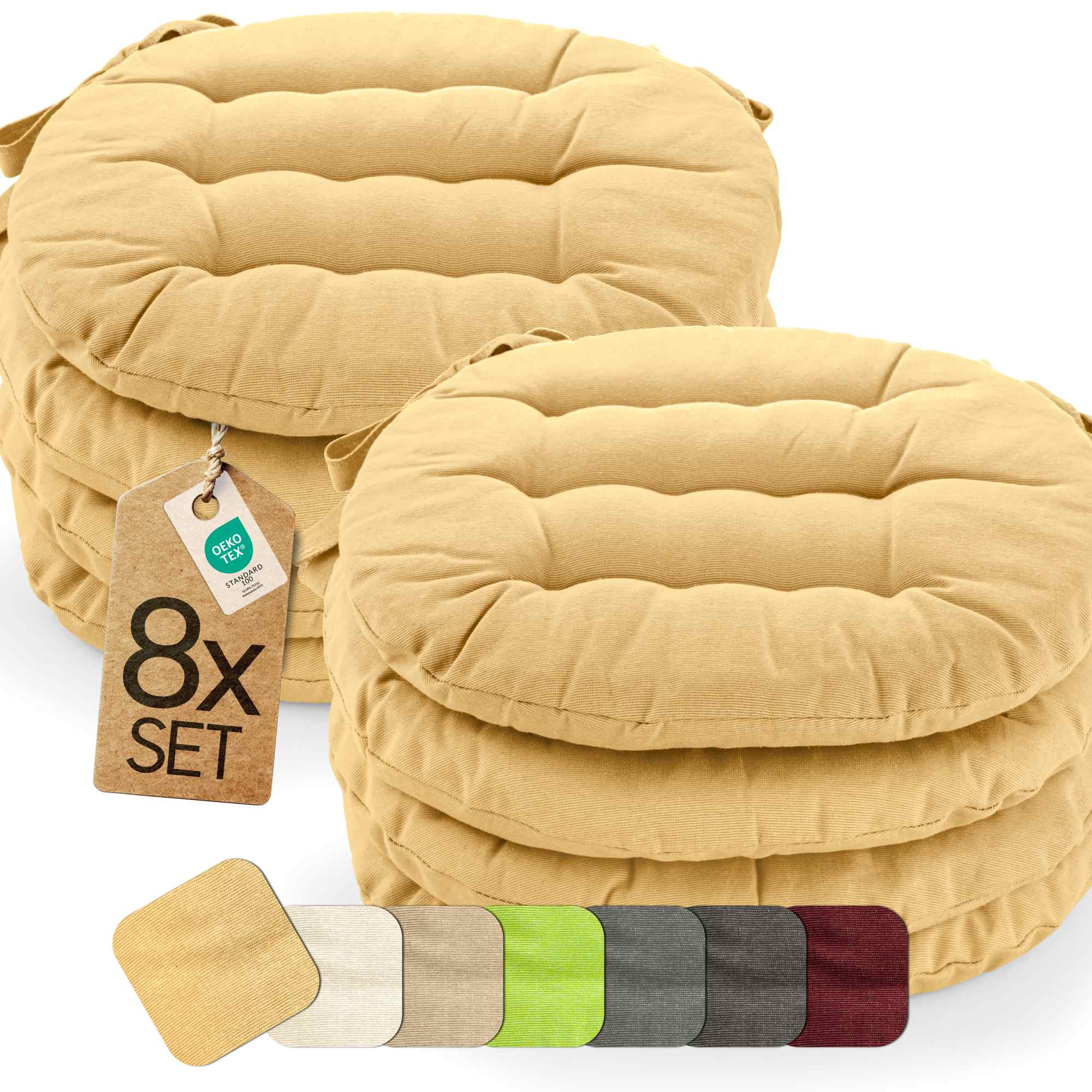 etérea Sitzkissen Stuhlkissen Basic Rund 38x38cm - Innen und Aussenbereich