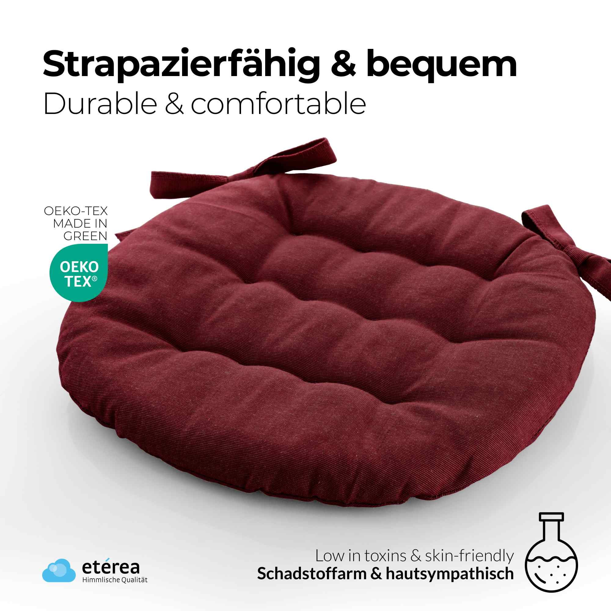 etérea Sitzkissen Stuhlkissen Basic Rund 38x38cm - Innen und Aussenbereich
