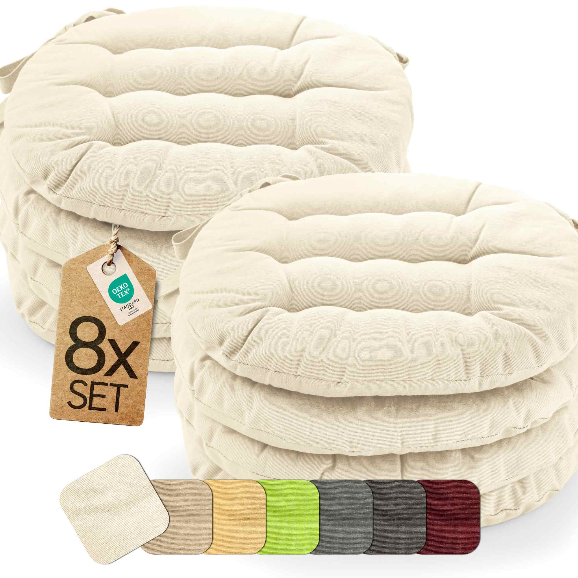 etérea Sitzkissen Stuhlkissen Basic Rund 38x38cm - Innen und Aussenbereich