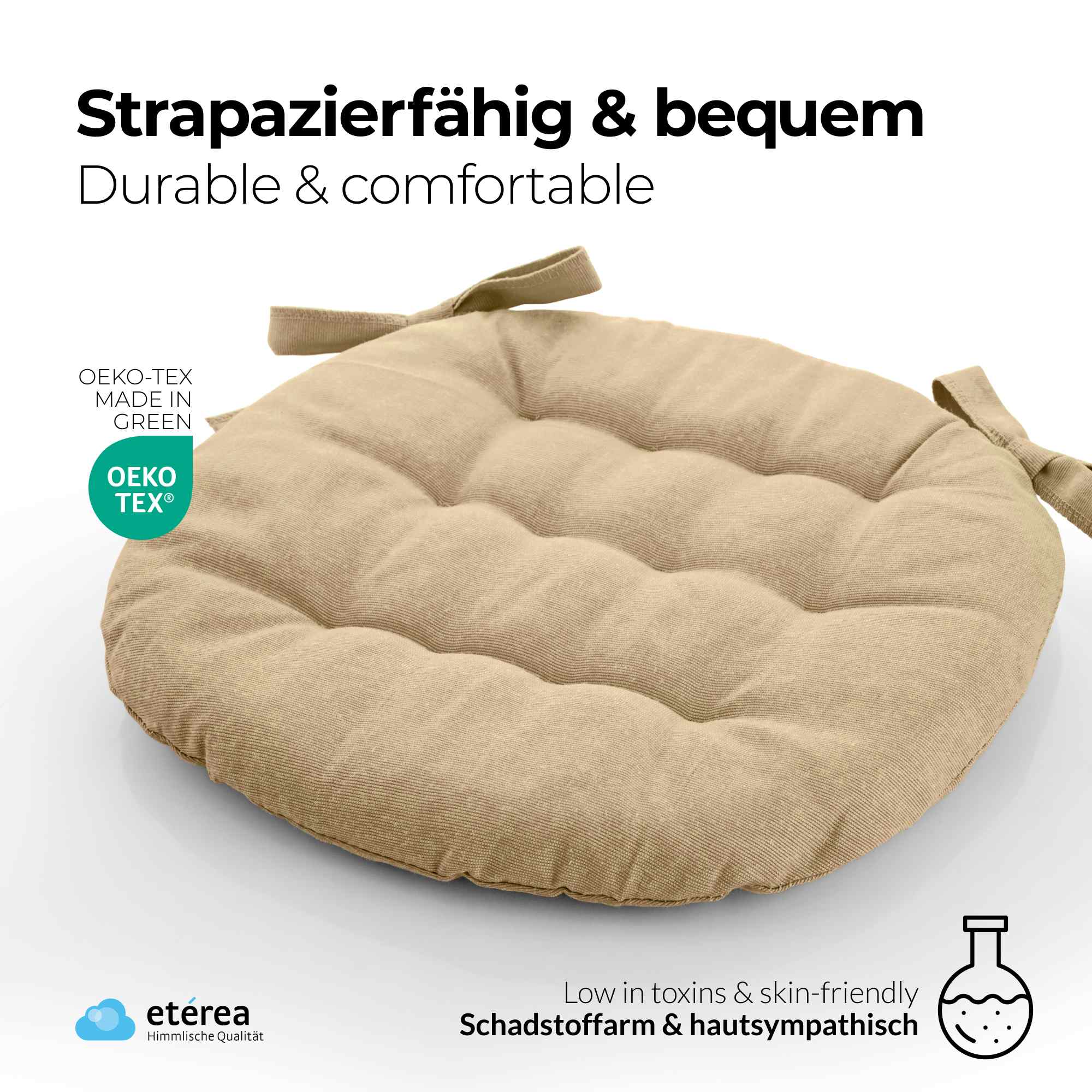 etérea Sitzkissen Stuhlkissen Basic Rund 38x38cm - Innen und Aussenbereich