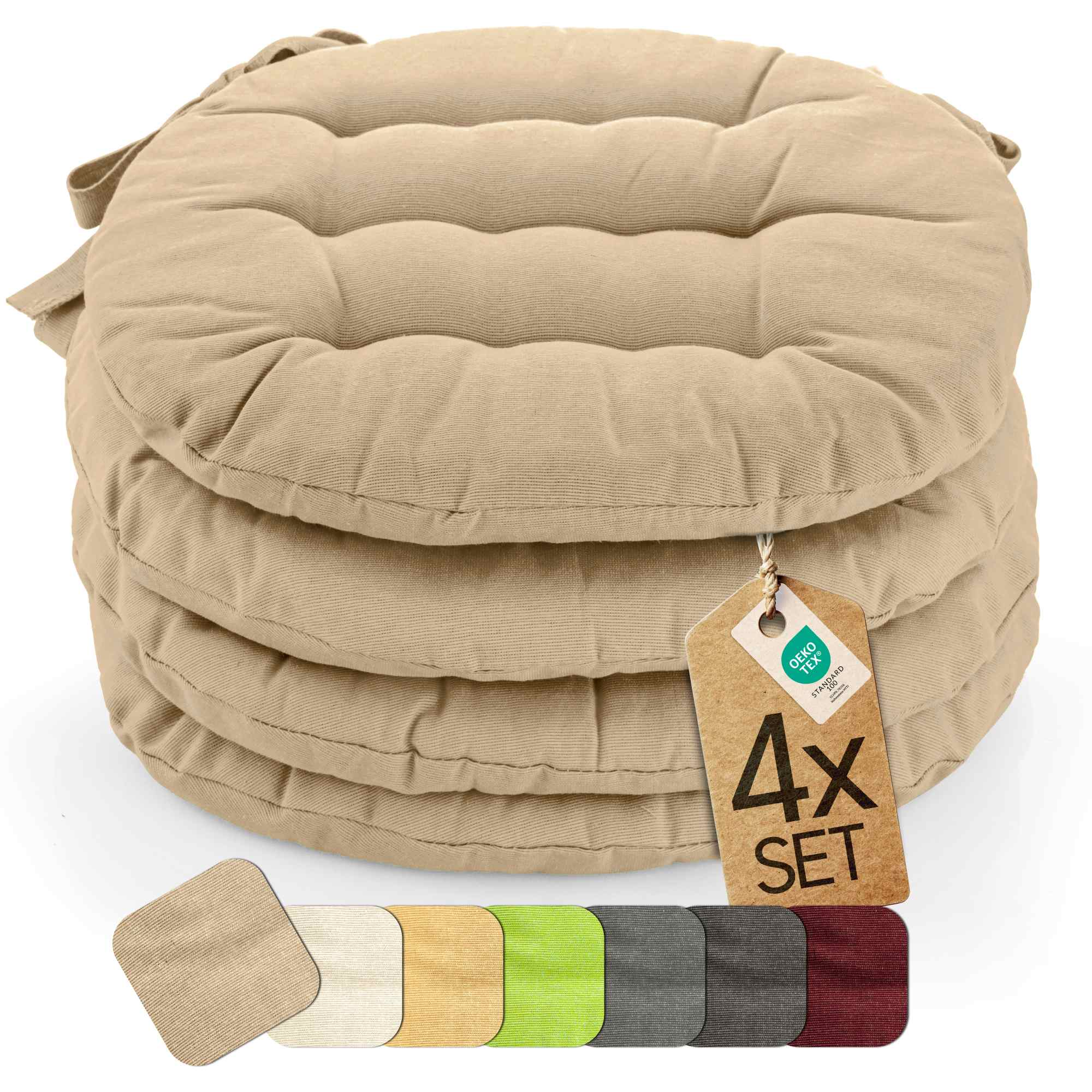 etérea Sitzkissen Stuhlkissen Basic Rund 38x38cm - Innen und Aussenbereich