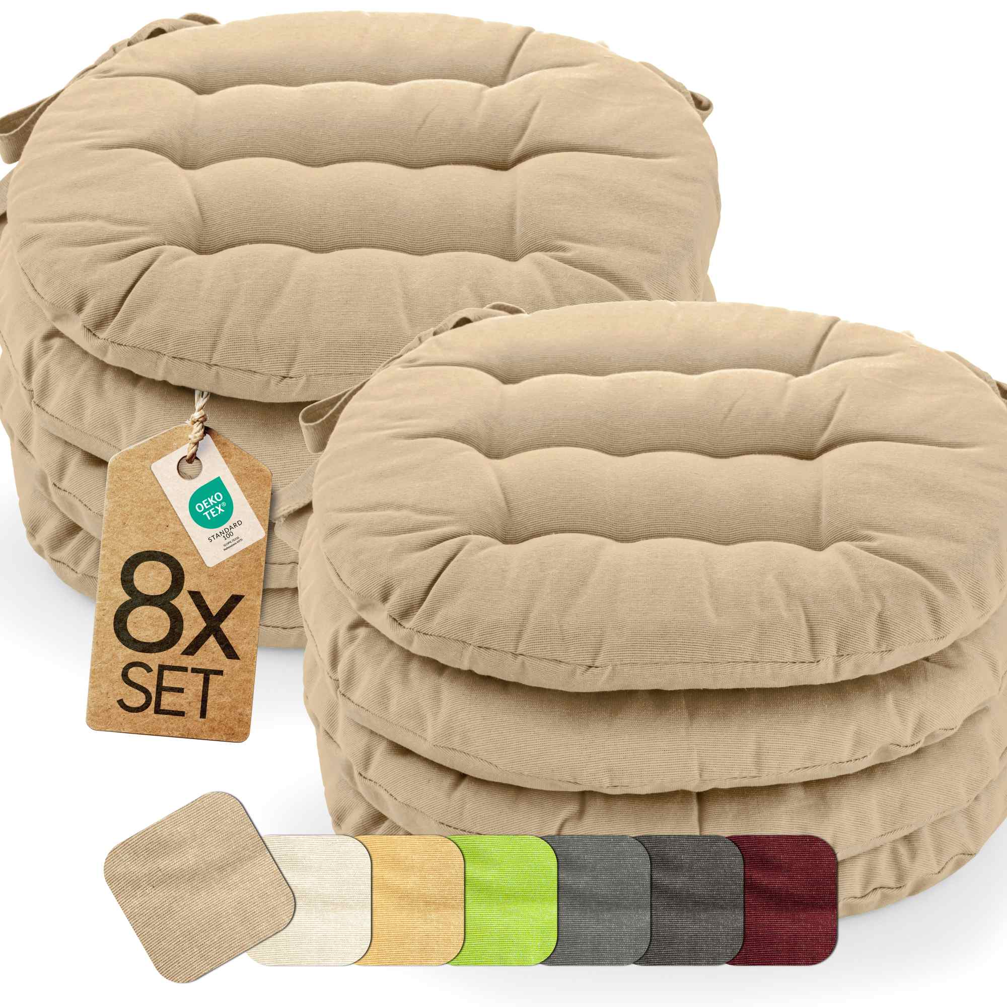etérea Sitzkissen Stuhlkissen Basic Rund 38x38cm - Innen und Aussenbereich