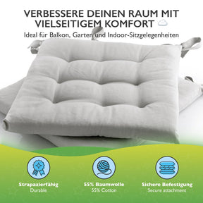 etérea Sitzkissen Stuhlkissen Basic Auflage und Stuhlkissen 40x40cm - Innen und Aussenbereich