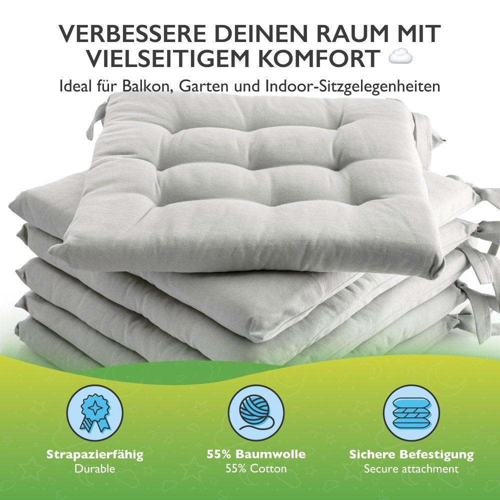 etérea Sitzkissen Stuhlkissen Basic Auflage und Stuhlkissen 40x40cm - Innen und Aussenbereich