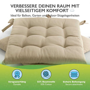 etérea Sitzkissen Stuhlkissen Basic Auflage und Stuhlkissen 40x40cm - Innen und Aussenbereich