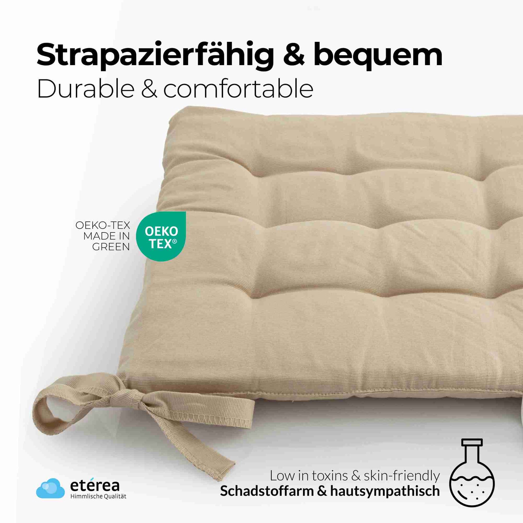 etérea Sitzkissen Stuhlkissen Basic 40x40cm - Innen und Aussenbereich