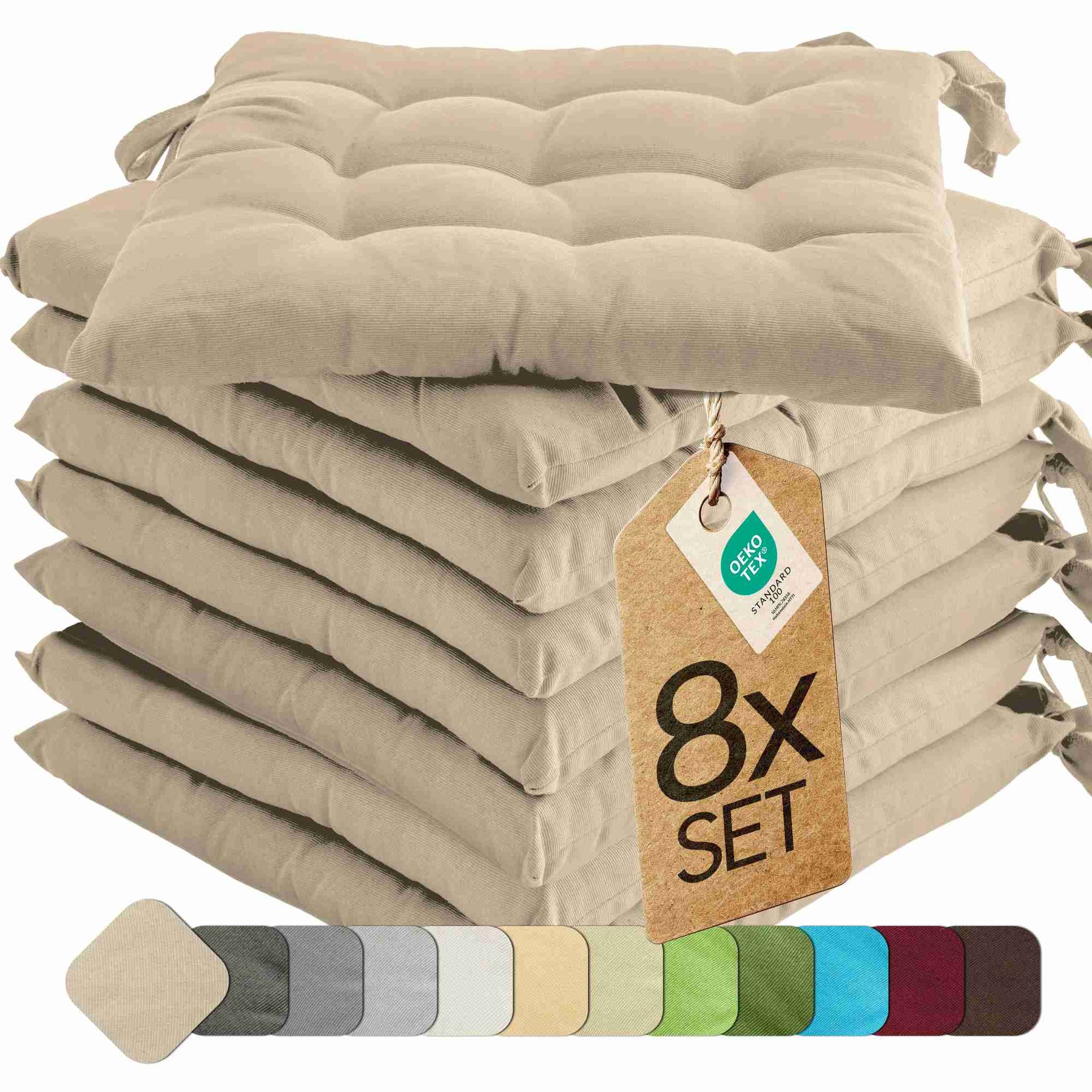 etérea Sitzkissen Stuhlkissen Basic Auflage und Stuhlkissen 40x40cm - Innen und Aussenbereich