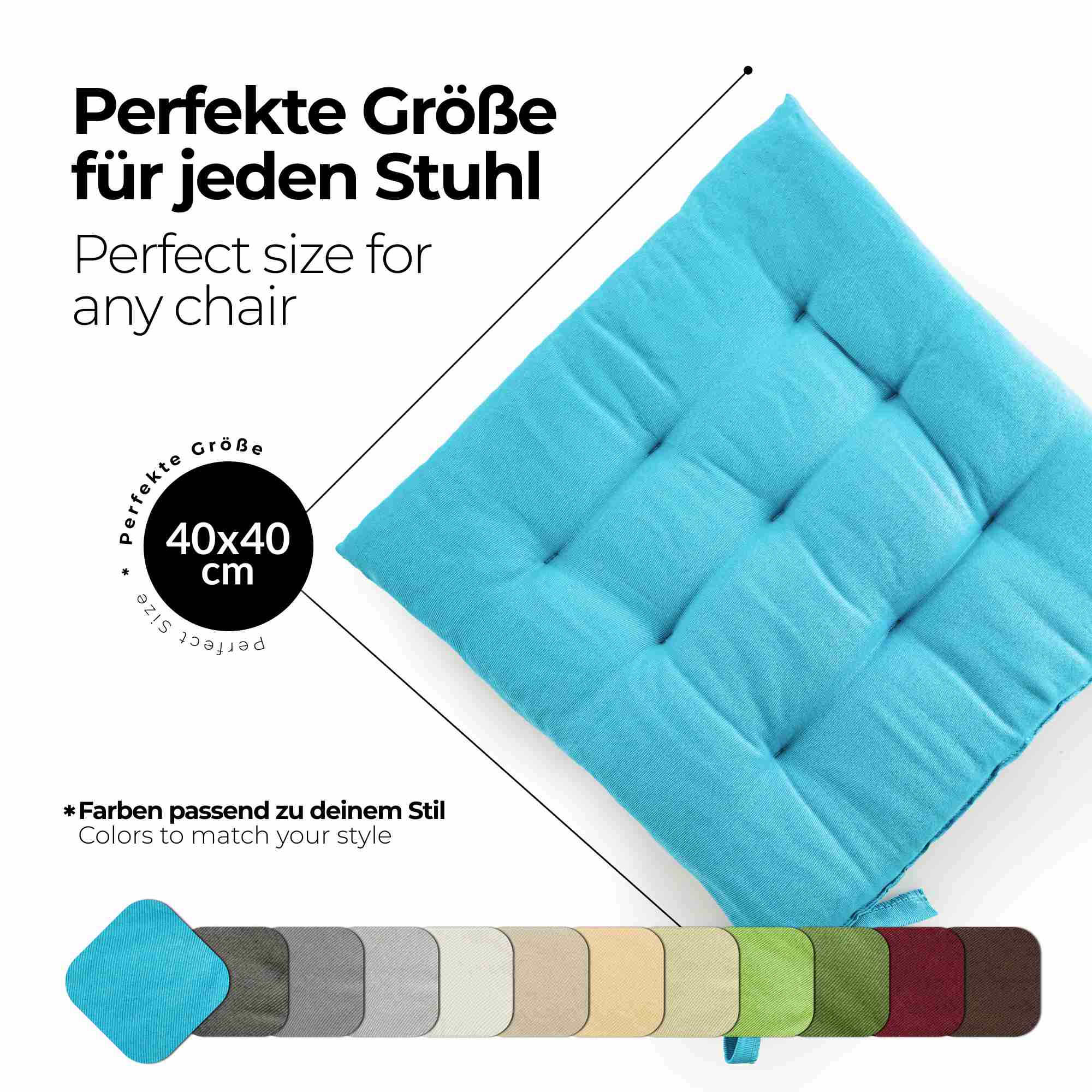 etérea Sitzkissen Stuhlkissen Basic 40x40cm - Innen und Aussenbereich