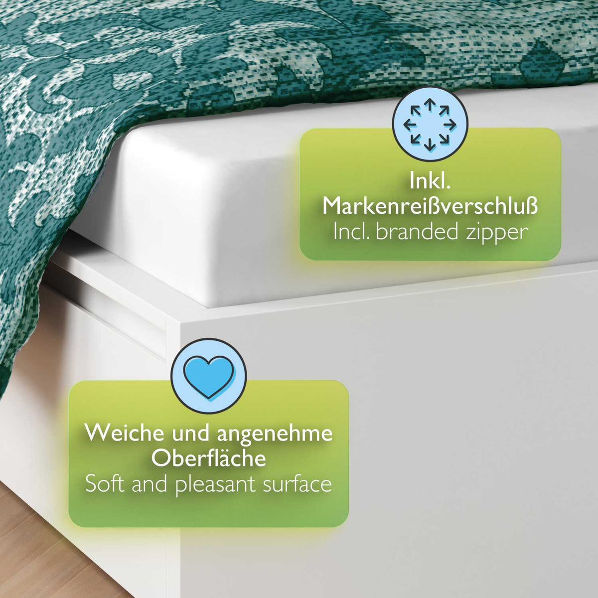 etérea Renforcé Baumwoll Bettwäsche Barock Blau, Lila - Bild 5